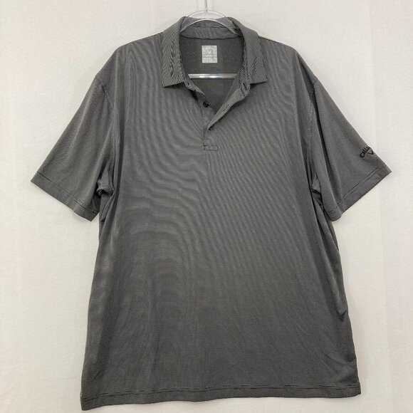 Callaway size XL Gray Striped Opti-Dri Short Sleeve Active Polo Shirt - Picture 1 of 10